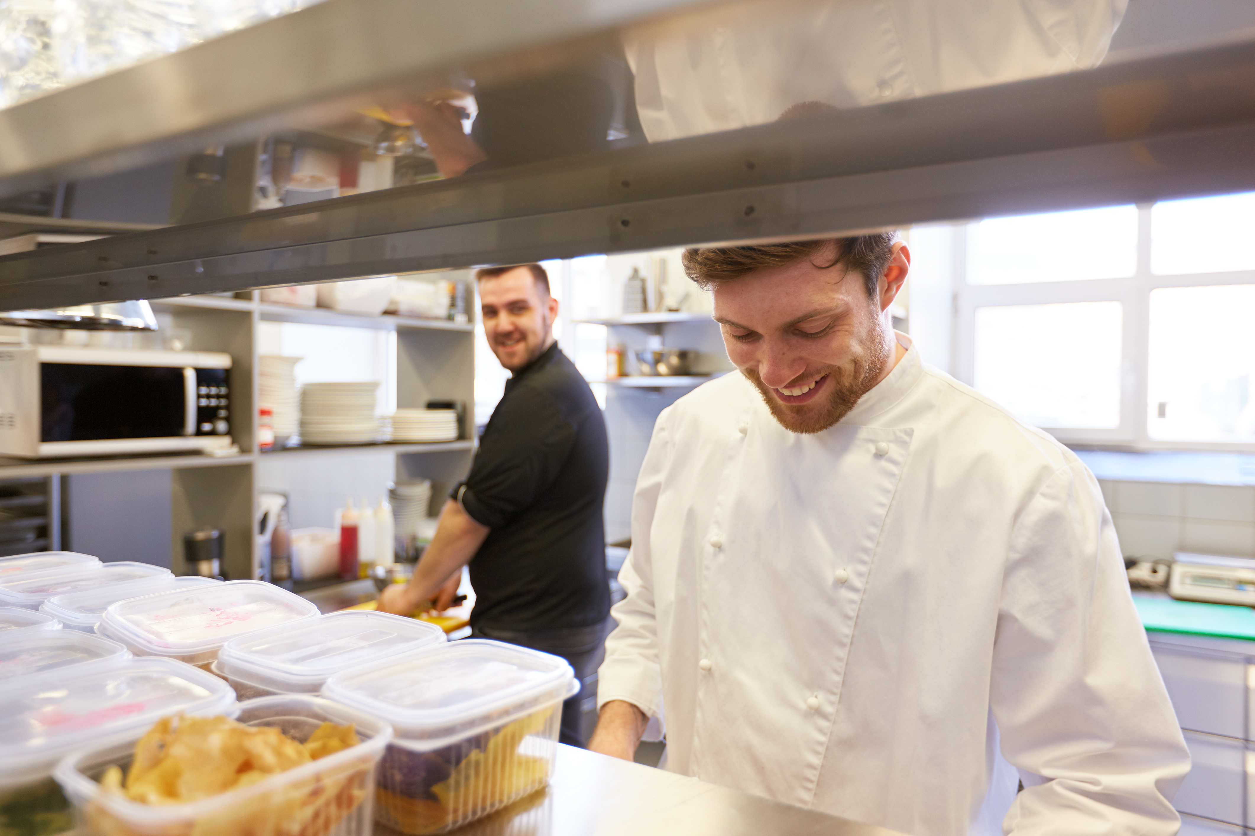 The chef is preparing the food